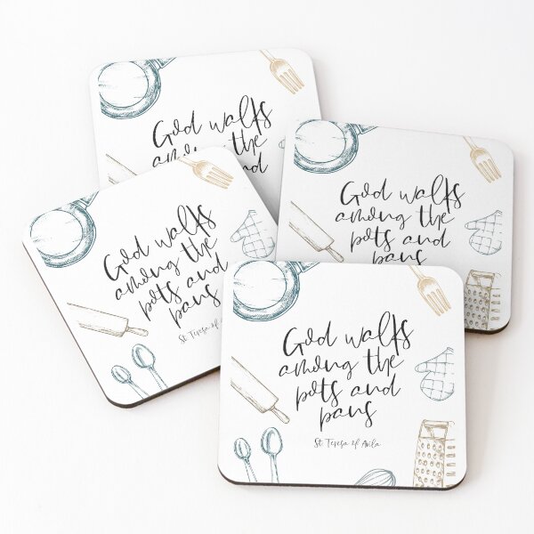 Item preview, God walks among the pots and pans quote print designed and sold by For Greater Glory.