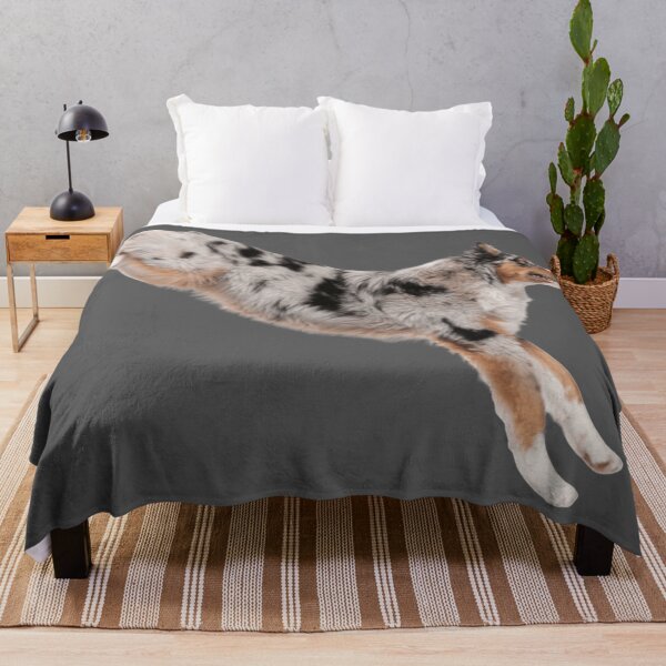 Item preview, Blue Merle Australian Shepherd Dog Jumping designed and sold by DesignVertex.