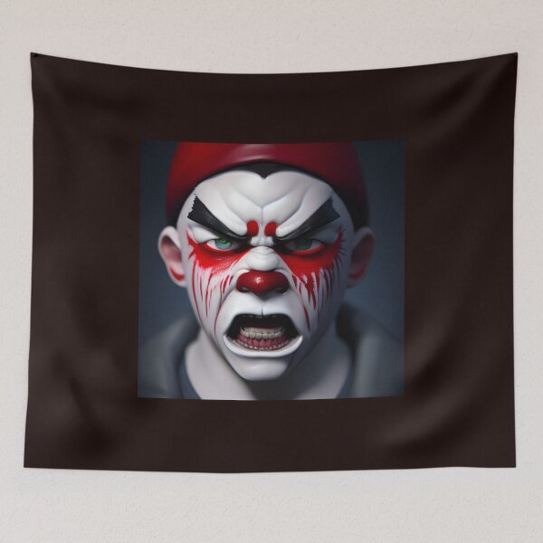 Item preview, creepy angry clown degital art 3d animation style designed and sold by Design Repo.