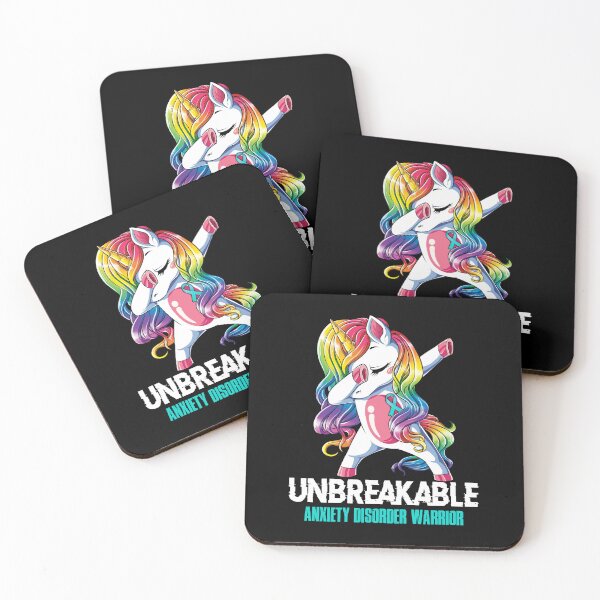 Item preview, Anxiety Disorder Awareness - Unicorn Anxiety Disorder Warrior Ribbon UNBREAKABLE designed and sold by Fernandezf.