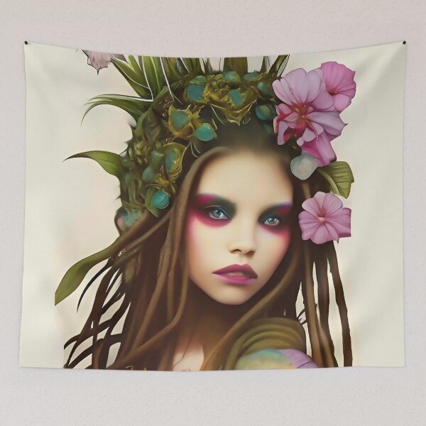 Item preview, Cool Floral Design of a Earth Goddess Boho Tattoo Hippie designed and sold by ZiolaRosa.