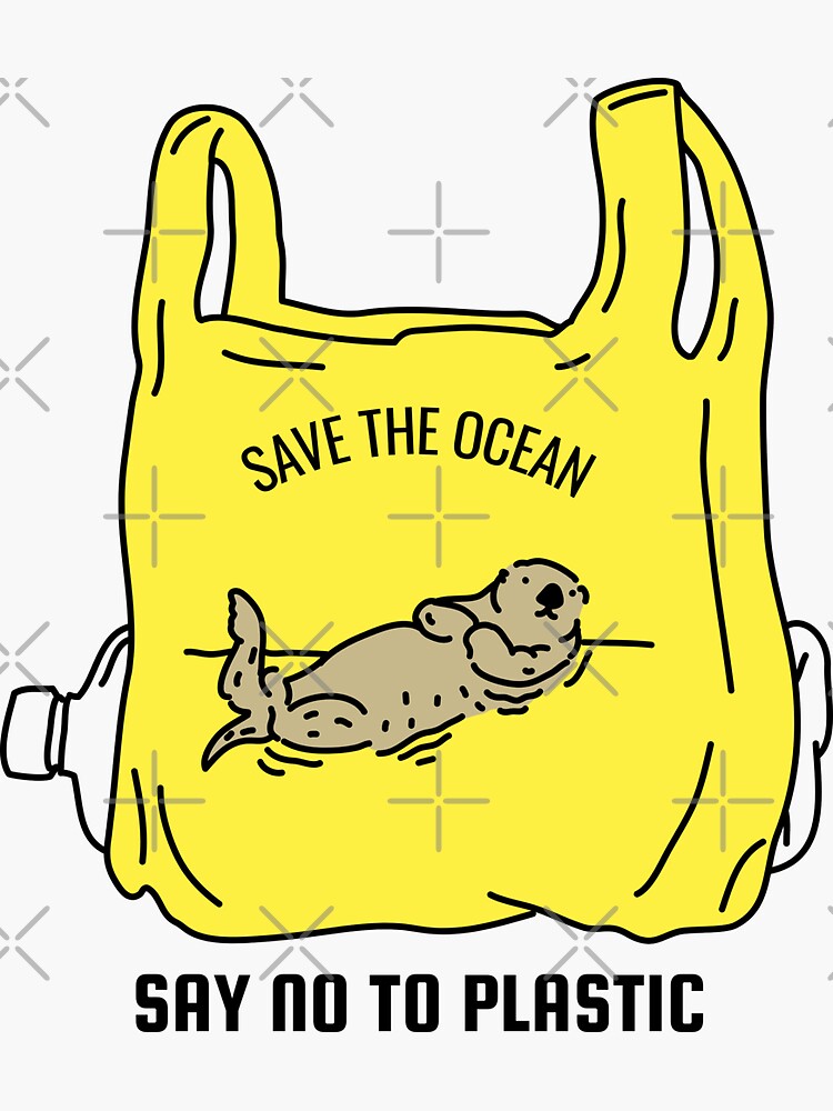 save-the-ocean-say-no-to-plastic-sticker-for-sale-by-jrode-redbubble