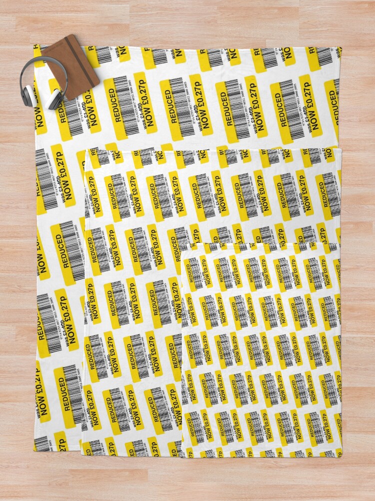 Alternate view of Tesco Reduced Yellow Sticker - Grab a bargain Throw Blanket