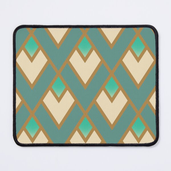Item preview,  Retro Triangle Geometric pattern cream turquoise  designed and sold by TipTopTapo.
