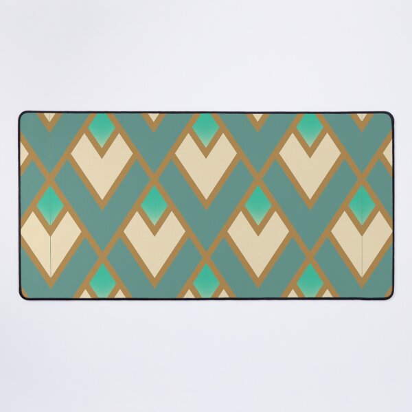 Item preview,  Retro Triangle Geometric pattern cream turquoise  designed and sold by TipTopTapo.