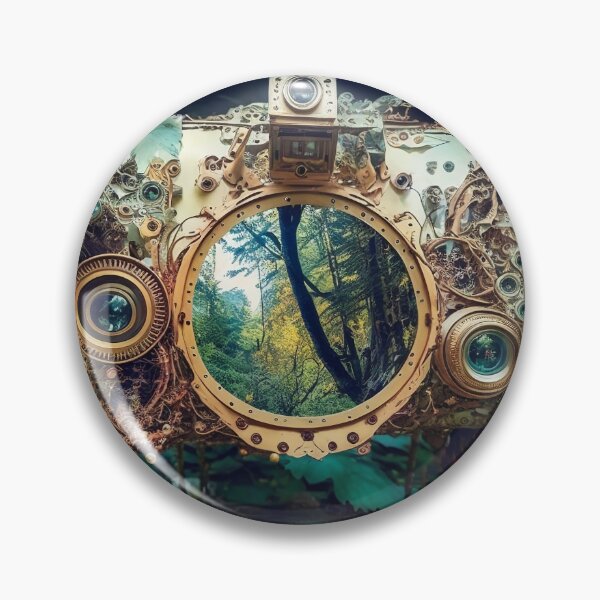 Item preview, reflective camera lens in a forest designed and sold by Junkerz.