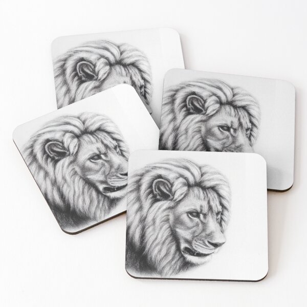 Item preview, Lion Art Canvas - Digital Art Print (Pencil Drawing) designed and sold by JohnsOddbox.