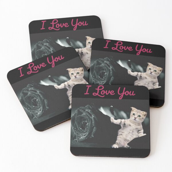Item preview, I love you cat with black rose designed and sold by Jho251981.