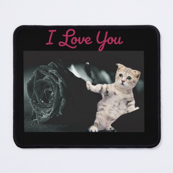 Item preview, I love you cat with black rose designed and sold by Jho251981.