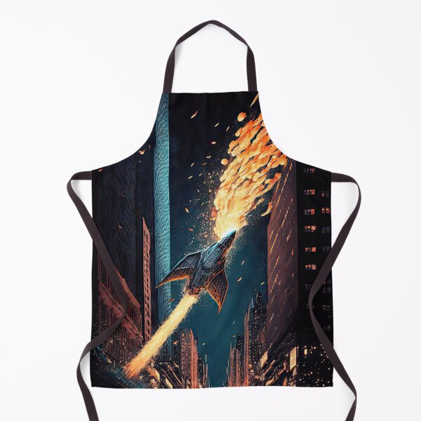 Item preview, Rocket flying through the city designed and sold by mrlongfield.