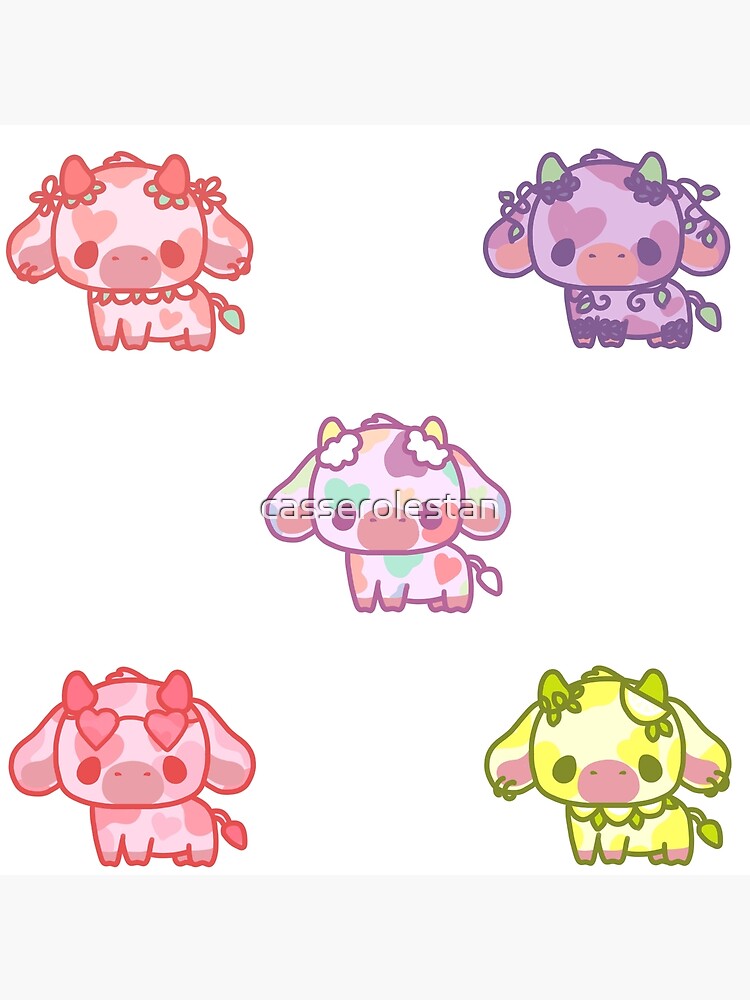 hey everyone i designed a strawberry cow sticker! please let me