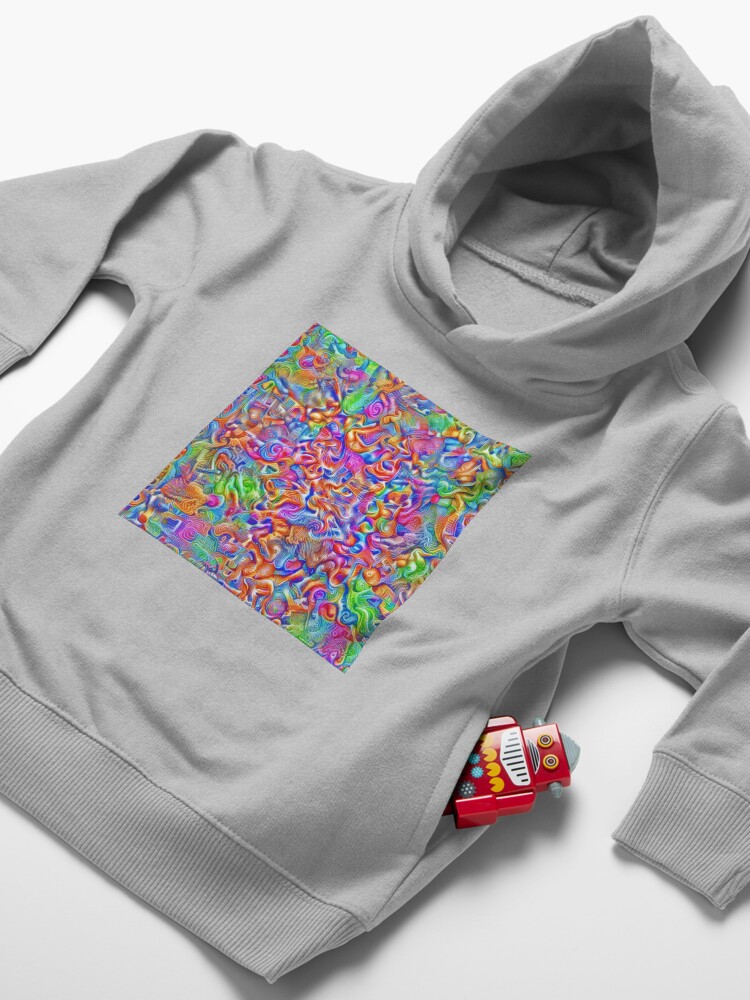 Alternate view of A pair of blue and yellow scissors on a white surface Toddler Pullover Hoodie