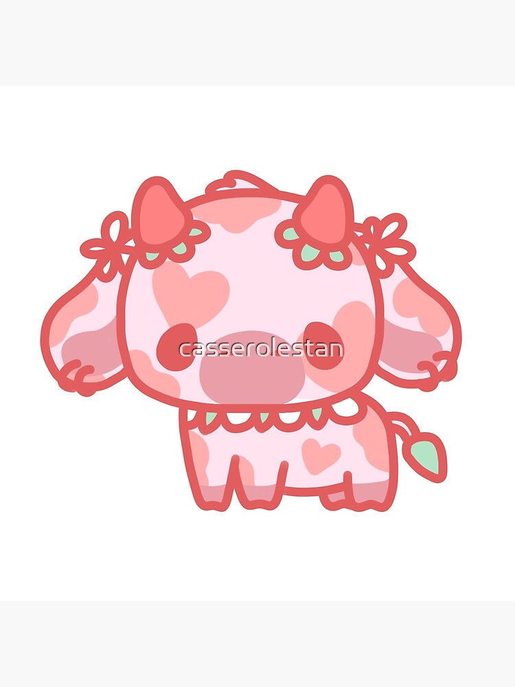 Strawberry Cow kawaii Photographic Print for Sale by MayBK
