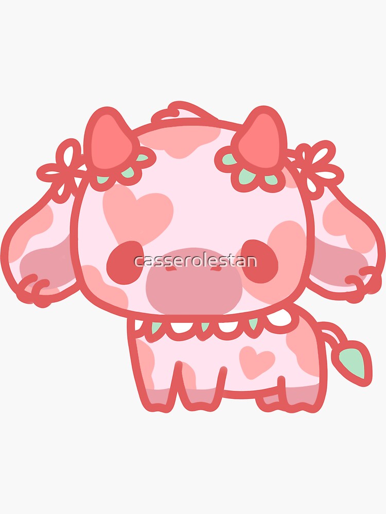 fluffy strawberry cow | Sticker