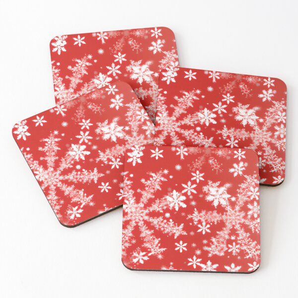 Item preview, Red and White Snowflakes designed and sold by Poetic Patterns Studio.