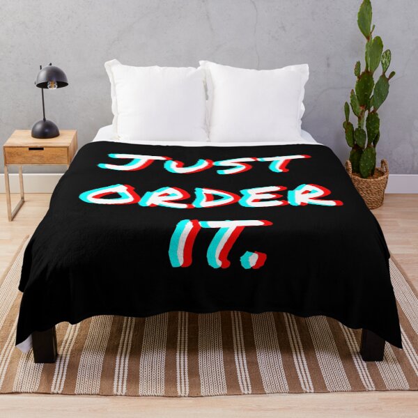 Item preview, "Just Order It" White 3D Text - Funny Shopping Addict Quote designed and sold by mikeymadness.