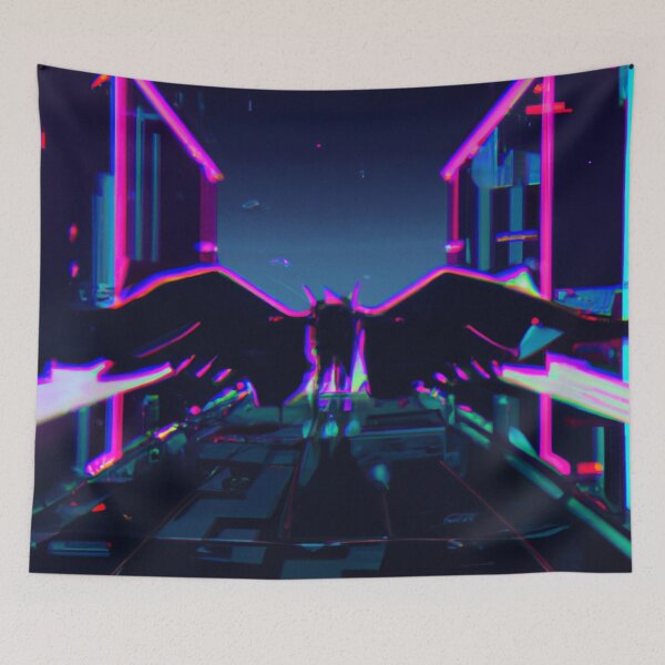 Item preview, synthwave mothman  designed and sold by AIVIO.