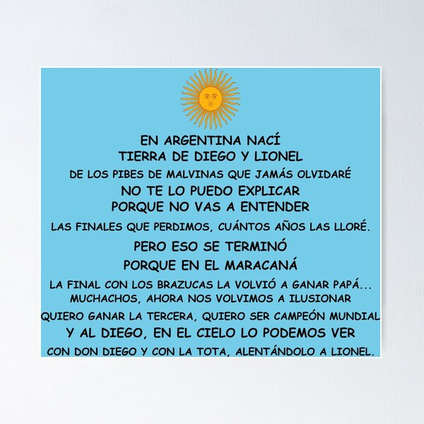 Item preview, Argentina fans’ song -  Argentina Mundial de Qatar 2022 Argentina World cup 2022  Muchachos, ahora nos volvimos a ilusionar designed and sold by TRUE-FANS.