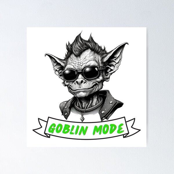 Item preview, Goblin Mode Fantasy Art Design Sticker Shirt designed and sold by Itis-Whatitis.