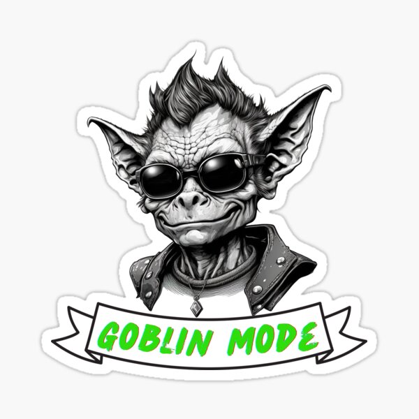 Item preview, Goblin Mode Fantasy Art Design Sticker Shirt designed and sold by Itis-Whatitis.