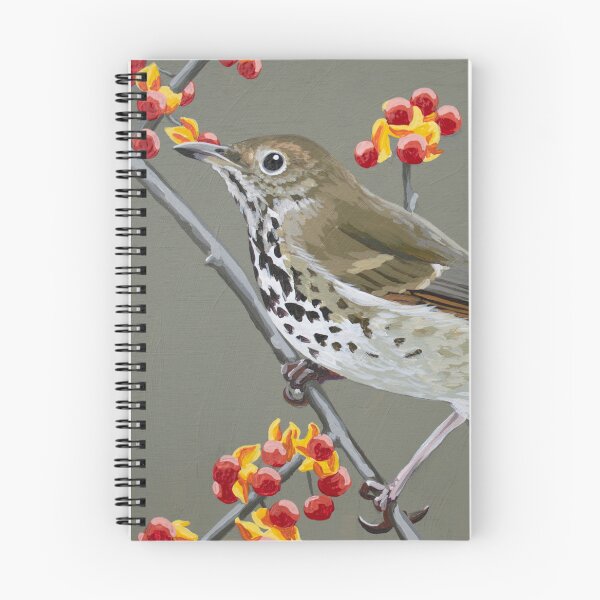 Item preview, Hermit Thrush on Bittersweet designed and sold by LauraWolfArtist.