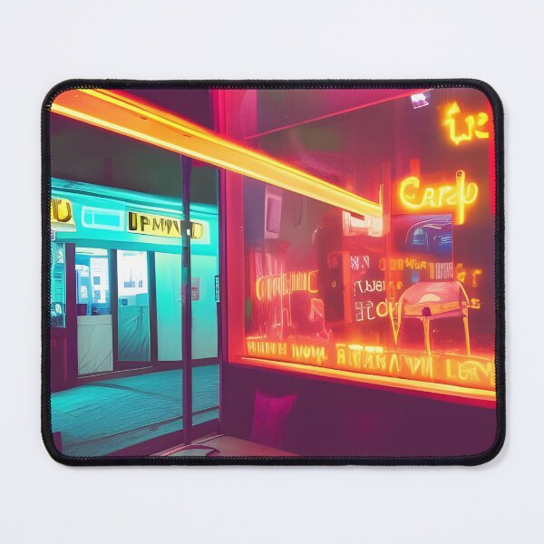 Item preview, Empty Bar in a Neon Street | Cyberpunk designed and sold by ForeHeadDesigns.