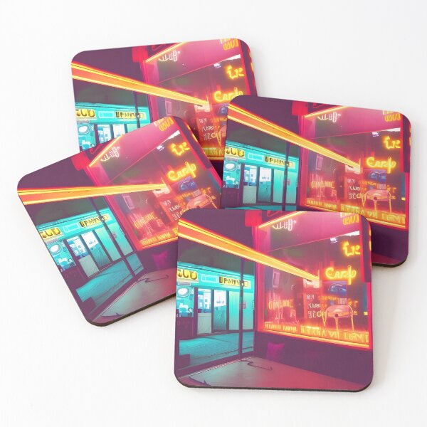Item preview, Empty Bar in a Neon Street | Cyberpunk designed and sold by ForeHeadDesigns.