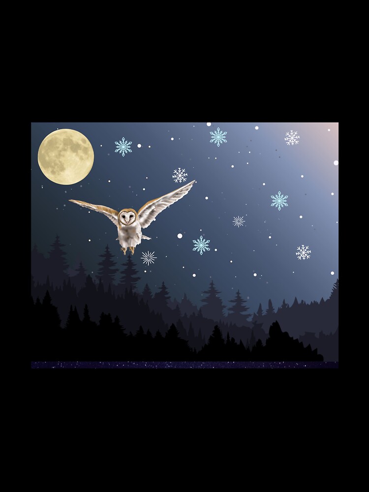 Thumbnail 7 of 7, Oversized T-Shirt, Owl across night sky designed and sold by RBCat007.