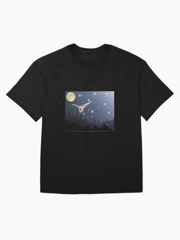 Thumbnail 3 of 7, Oversized T-Shirt, Owl across night sky designed and sold by RBCat007.