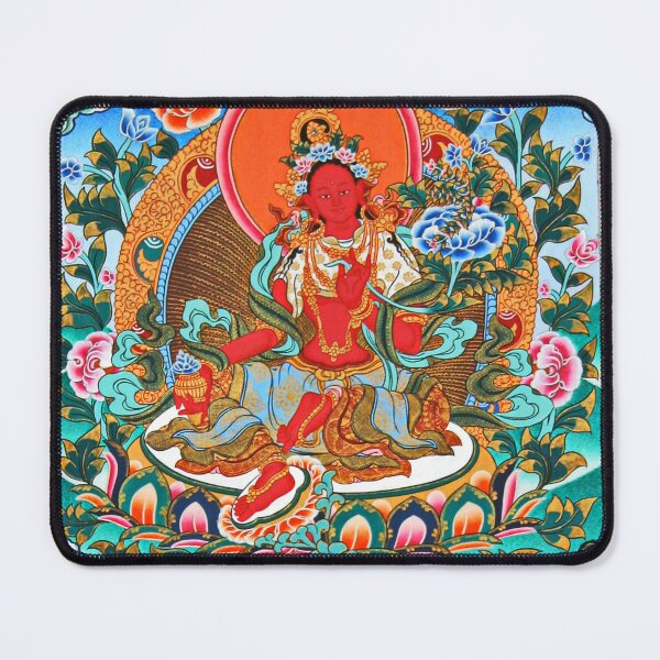 Item preview, Red Tara Tibetan Buddhist Deity Thangka designed and sold by Tammy Winand Arts.