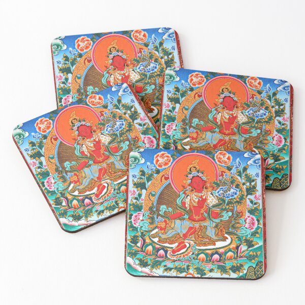 Item preview, Red Tara Tibetan Buddhist Deity Thangka designed and sold by Tammy Winand Arts.