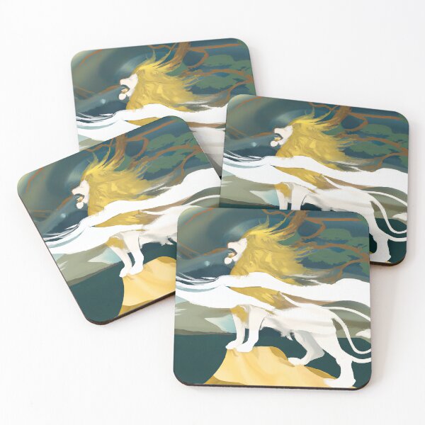 Item preview, Lion Art - White Lion on a Mountain (Ukiyo-e Painting) designed and sold by JohnsOddbox.