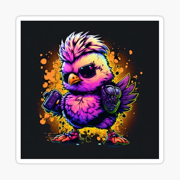 "Neon Chick" Sticker for Sale by Stickapom Redbubble
