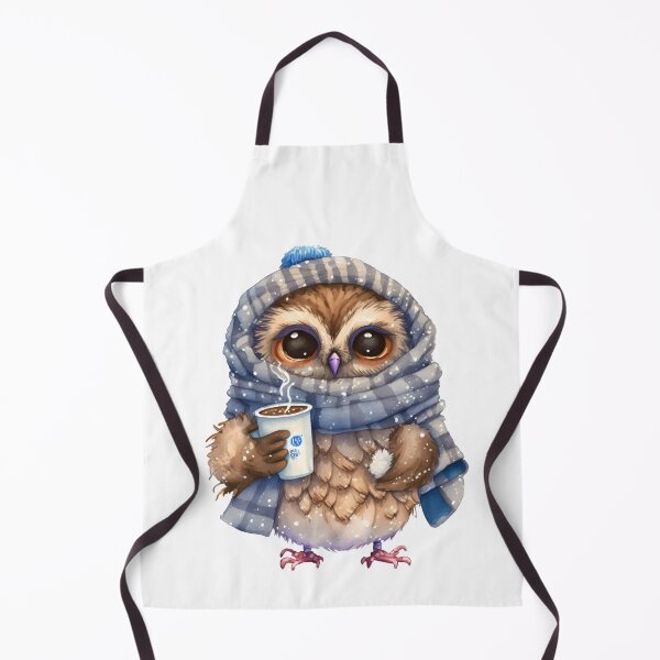 Item preview, Chibi Owl Drinking Hot Chocolate Christmas Winter designed and sold by Remixy ⭐⭐⭐⭐⭐.