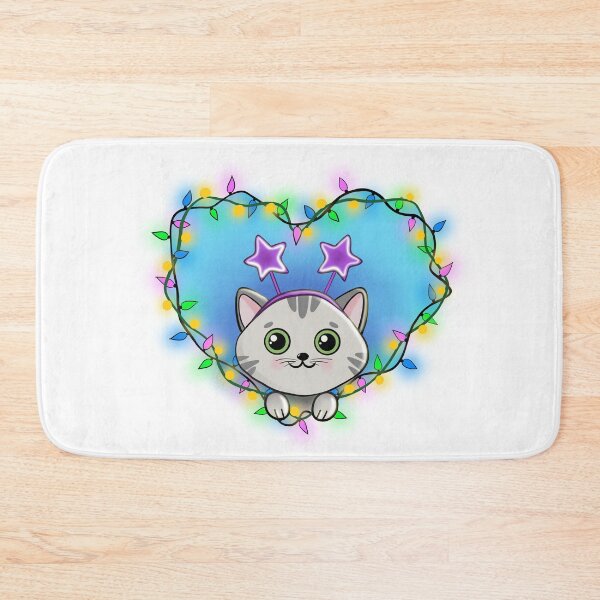 Item preview, Cat with Fairy Lights designed and sold by UnicornParty.