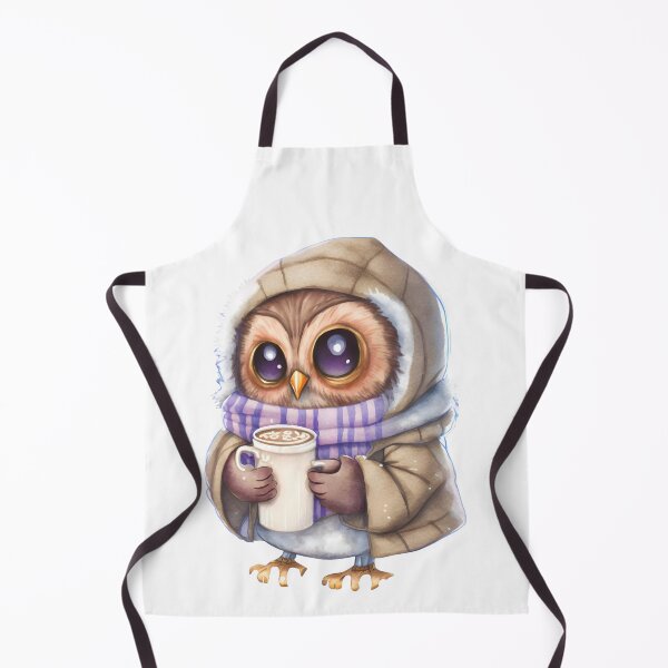 Item preview, Chibi Owl Drinking Hot Chocolate Christmas Winter designed and sold by Remixy ⭐⭐⭐⭐⭐.