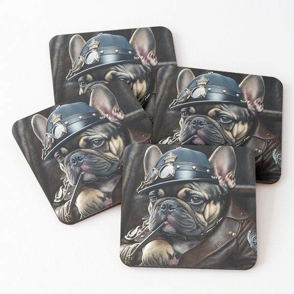 Item preview, French Bulldog motorcycle leather stud designed and sold by Arthoughts.