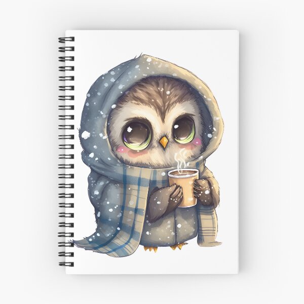 Item preview, Chibi Owl Drinking Hot Chocolate Christmas Winter designed and sold by Remixy ⭐⭐⭐⭐⭐.