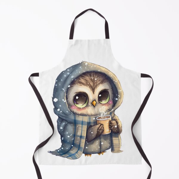 Item preview, Chibi Owl Drinking Hot Chocolate Christmas Winter designed and sold by Remixy ⭐⭐⭐⭐⭐.