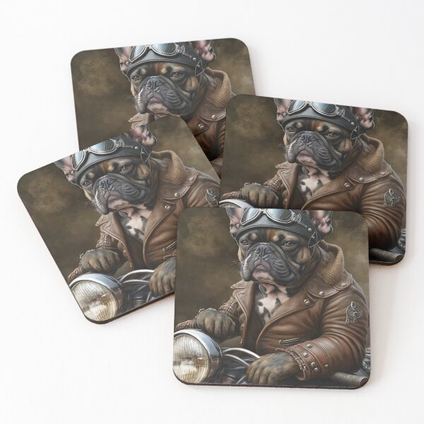 Item preview, French Bulldog motorcycle leather stud designed and sold by Arthoughts.