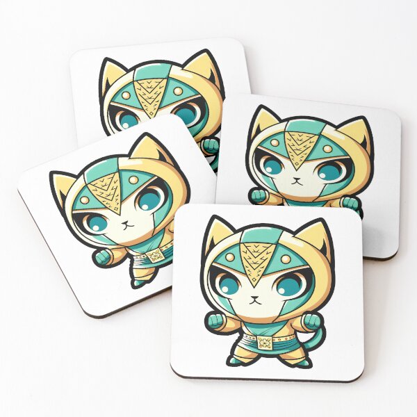 Item preview, Lucha Libre Cats | Mexican Wrestling | Kawaii Cats | Chibi Cats | Anime Cats | Lucha Libre Cats 07 designed and sold by Catcosm.