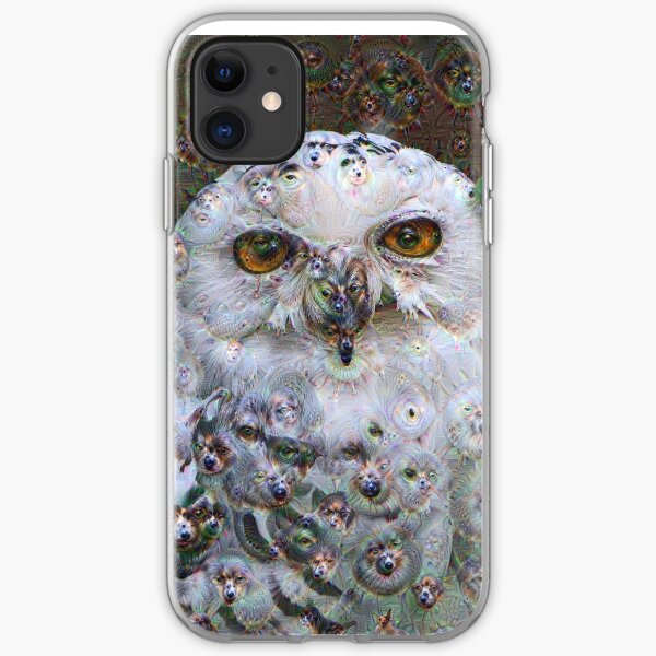 Dream Creatures, Snowy Owl 001, DeepDream (Schnee-Eule) iPhone Soft Case