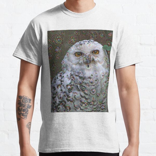Dream Creatures, Snowy Owl 001, DeepDream (Schnee-Eule) Classic T-Shirt