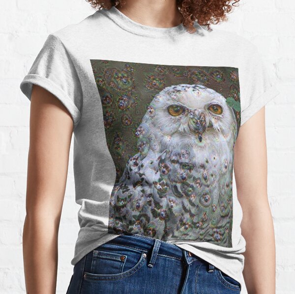 Dream Creatures, Snowy Owl 001, DeepDream (Schnee-Eule) Classic T-Shirt