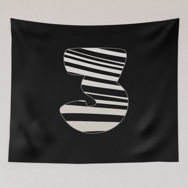 Item preview, Zebra pattern number. Zebra striped numbers. Number 3 designed and sold by IlustradoArts.