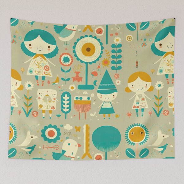 Item preview, Childish design motif with birds designed and sold by br3wow.