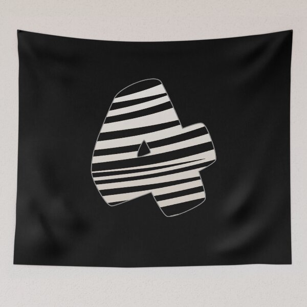 Item preview, Zebra pattern number. Zebra striped numbers. Number 4 designed and sold by IlustradoArts.