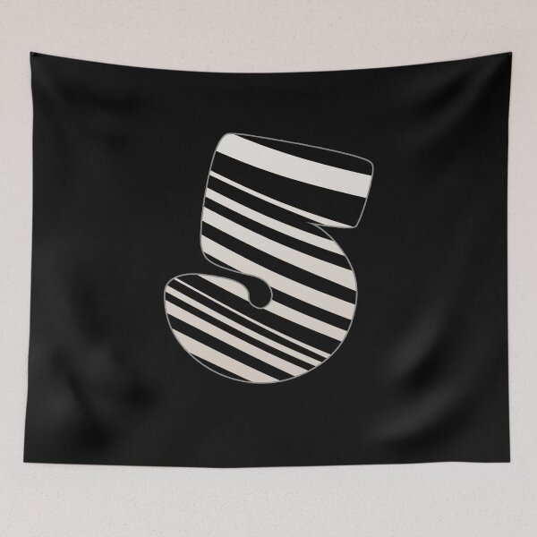 Item preview, Zebra pattern number. Zebra striped numbers. Number 5 designed and sold by IlustradoArts.