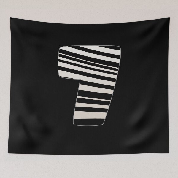 Item preview, Zebra pattern number. Zebra striped numbers. number 7 designed and sold by IlustradoArts.