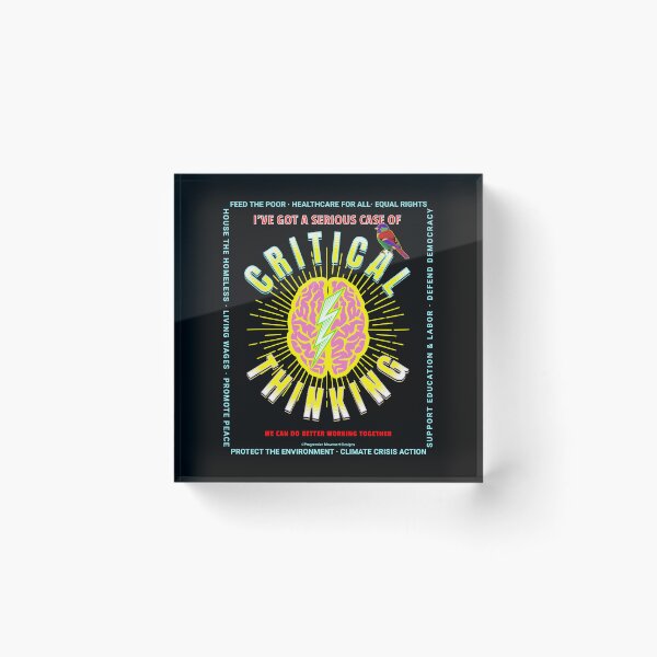 Item preview, PMD00160 Progressive Movement Designs critical thinking brain on black w rainbow colored bird for progressives or LGBTQ designed and sold by ProgressiveLeft.